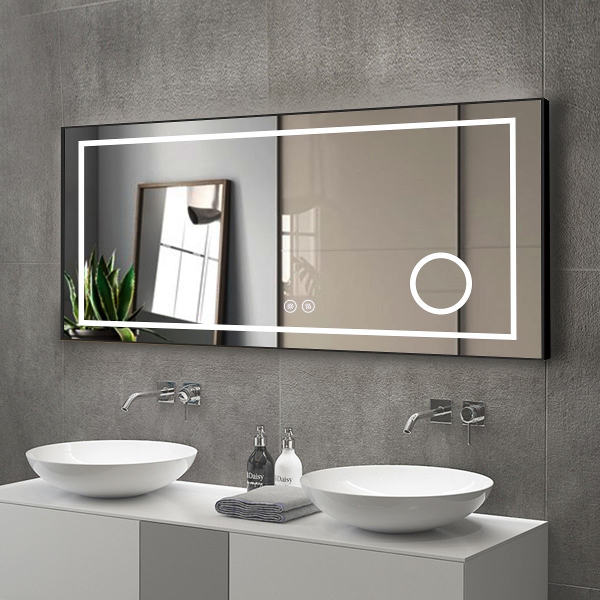 Magnifier With Light - Espelhos de Maquiagem Montados na Parede