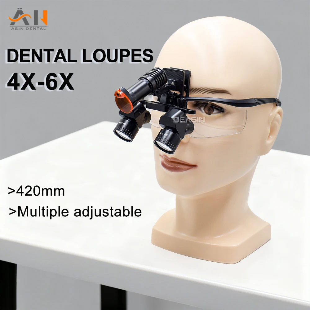 Magnifier With Light - Novas lupas dentárias ergonômicas ajustáveis 4x-6x