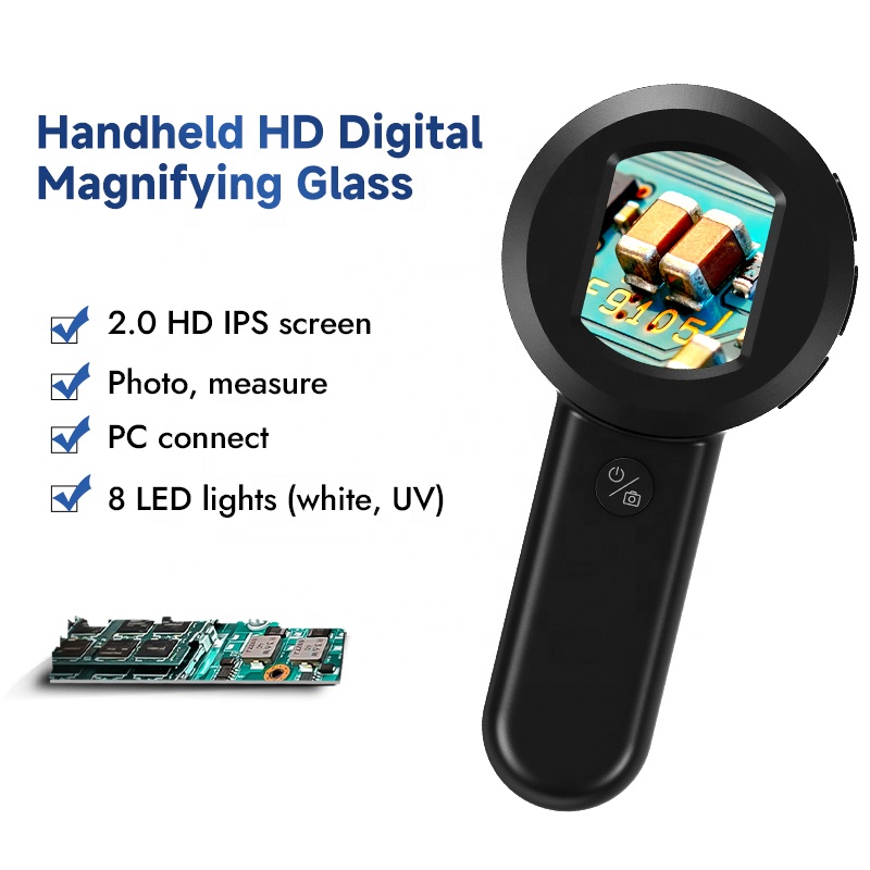 Lupa Digital 100X HM020 com 8  - Magnifier With Light avaliação e preço